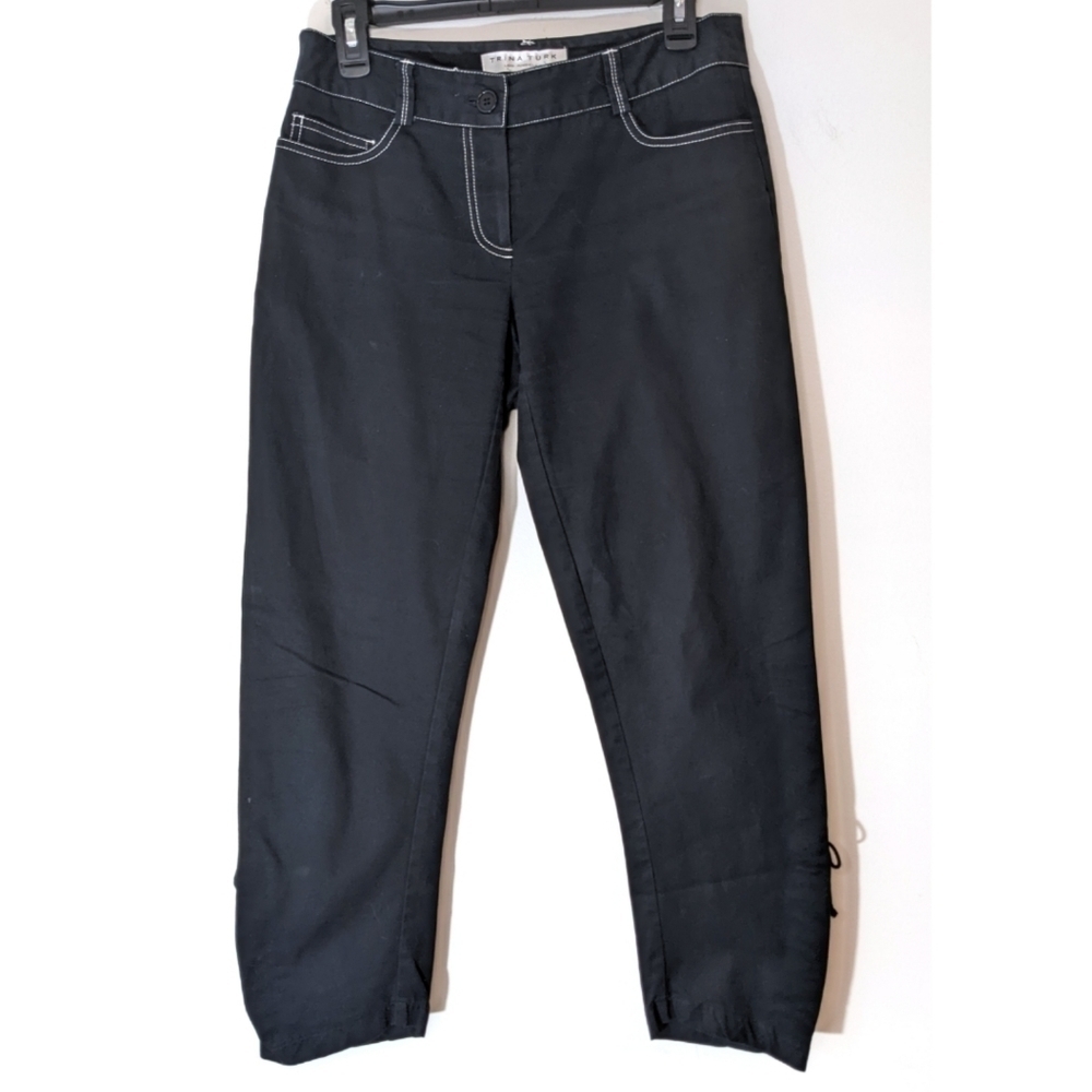 Trina Turk Casual 100% Cotton Ruched Leg Pants